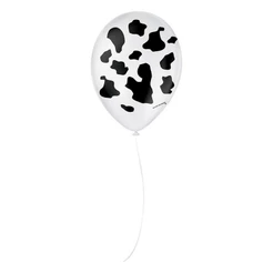 Balão de Festa Decorado Vaquinha - Branco e preto 9" 23cm - 25 Unidades - São Roque - Rizzo Balões