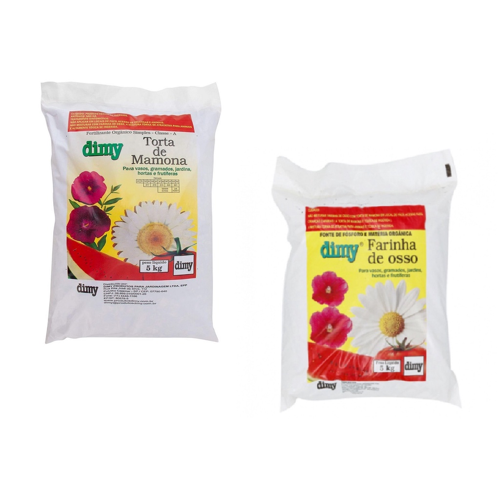 Fertilizante Adubo Torta Mamona + Farinha De Osso 10Kg DIMY