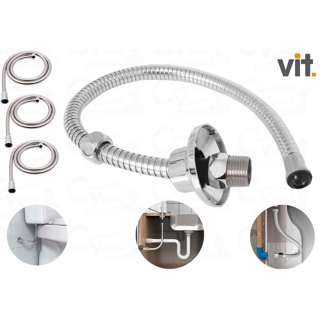 Engate Rápido Flexível Mangueira corrugada Chuveirinho Vit Ducha Higiênica vaso sanitário versátil de alta durabilidade - Home & Living