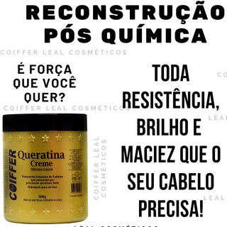 Máscara Queratina Creme Coiffer 500g Reconstrução Capilar