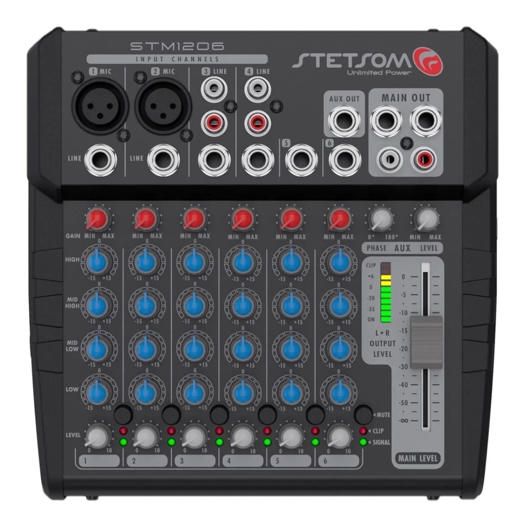 Mesa de Som Automotivo Stetsom STM1206 6 Canais Equalizador 4 Bandas em Oferta na Shopee