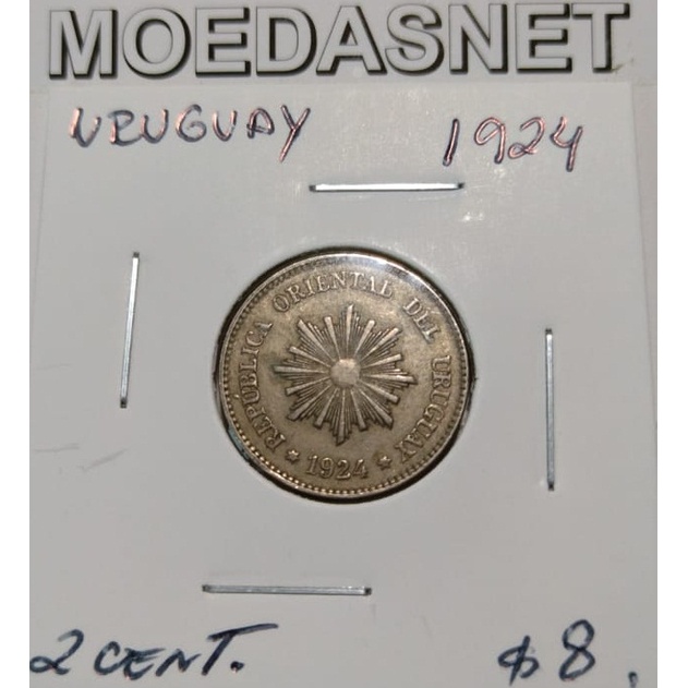 MOEDA URUGUAY 1924 - 2 CENTAVOS - NIQUEL - C1478