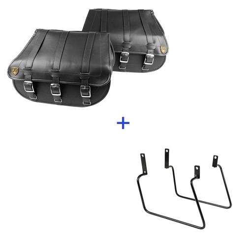 Kit Viagem Indian Scout Afastador + Alforge Lateral 3 fivelas 25 Litros