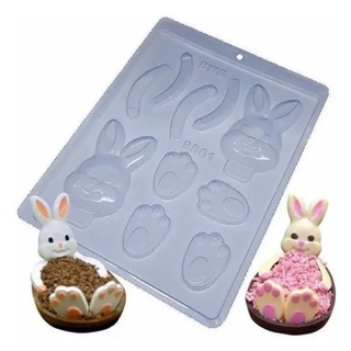Kit 4 Formas P/ Pascoa Partes Coelho De Chocolate 9861 Bwb em Oferta na Shopee