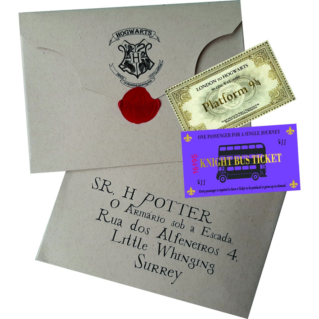 Kit Harry Potter – Convocação - Com Carta + Mapa + Bilhete + Lista