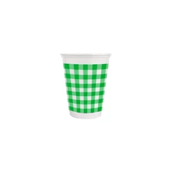 Copo de Plástico Xadrez Verde 200ml - 25 unidades - Rizzo