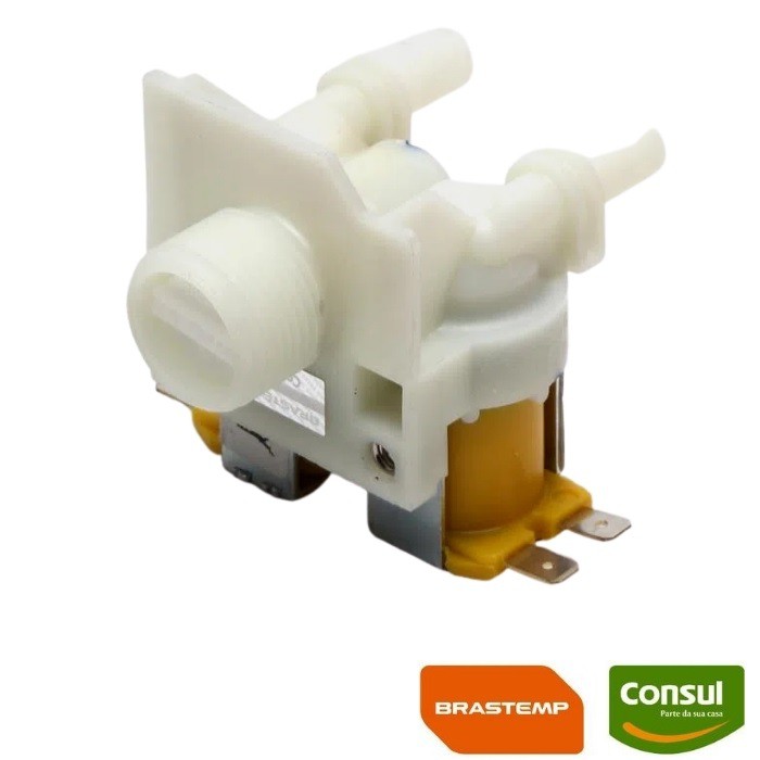 Válvula Dupla Entrada de Água para Lavadora Brastemp / Consul Original - 127 Volts