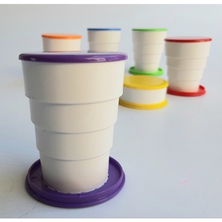 50 Copo Sanfona Retrátil De Plástico 150ml Multiuso Cores Sortidas Envio