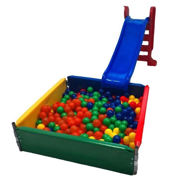 Cercadinho Piscina 1m + 500 Bolinhas Com Escorregador Médio | Shopee Brasil