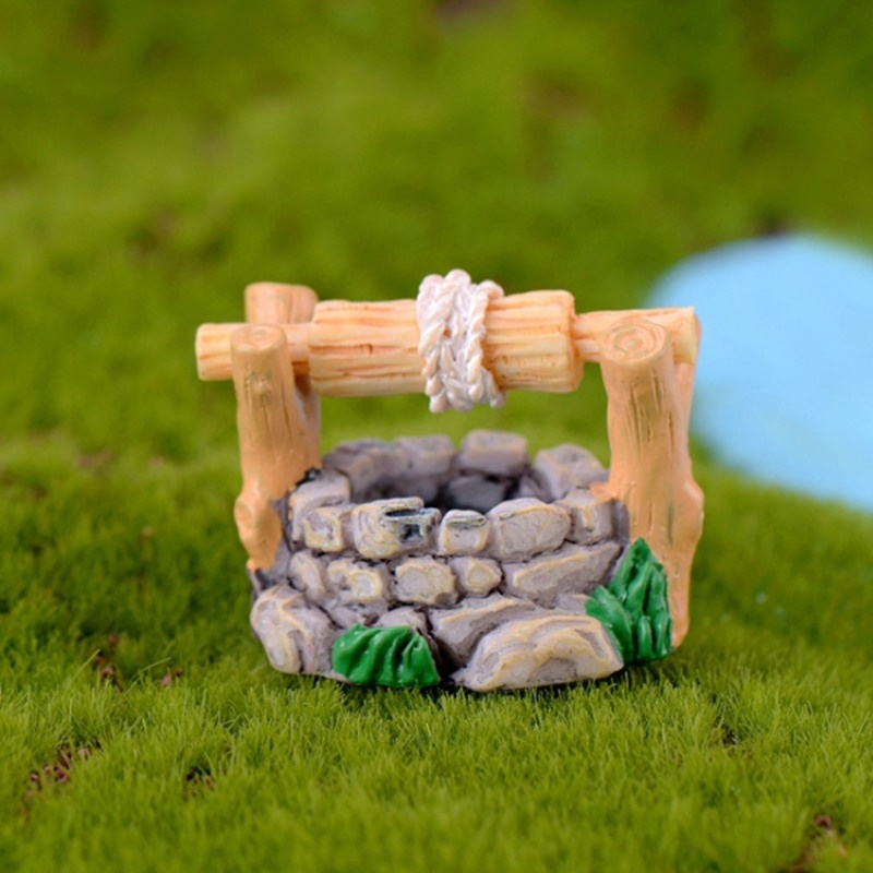 1 Pcs Casa De Bonecas Em Miniatura Vintage Well Fairy Garden Bonsai Decoração