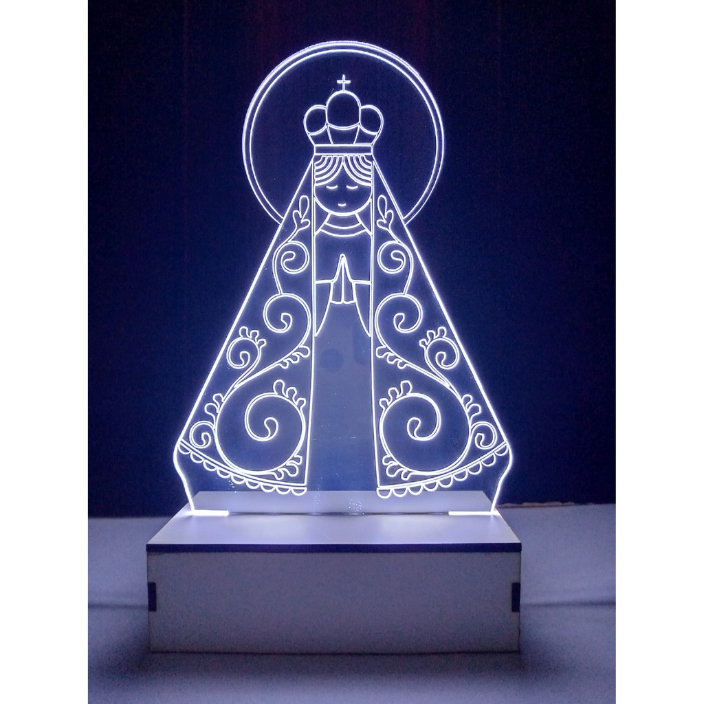 Luminária Abajur Led Nossa Senhora Aparecida New Tamanho Grande