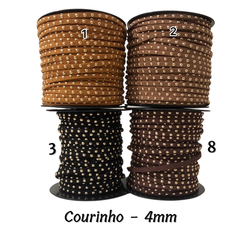 Tira de Courinho Camurça com Tachinhas 3mm e 4mm para Tiaras, Laços e Artesanatos em Oferta na Shopee