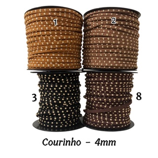 Tira de Courinho Camurça com Tachinhas 3 mm e 4 mm (1 Metro ) Tiaras, Laços e Artesanatos em Oferta na Shopee