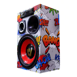 Caixa Ativa Radio Bluetooth Usb Residencial + Modulo Taramps - Bob Compet Splash Vermelha