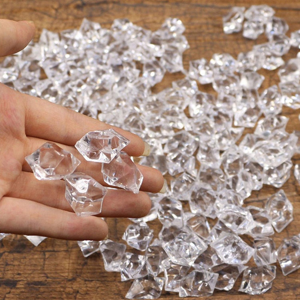 TIM-100pcs Cubos De Gelo Esmagados Falsos Transparentes Enchimento De Vaso Acrílico Para Festa De Casamento Decoração Cr