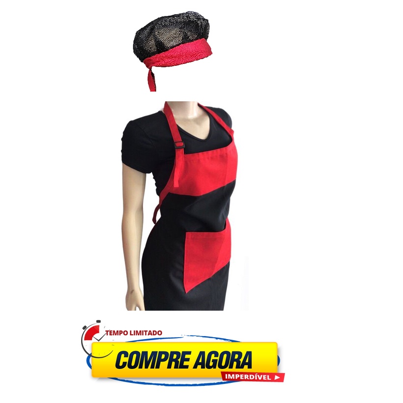 Avental Vermelho com Bolso: Onde Comprar | BuscaProdutos