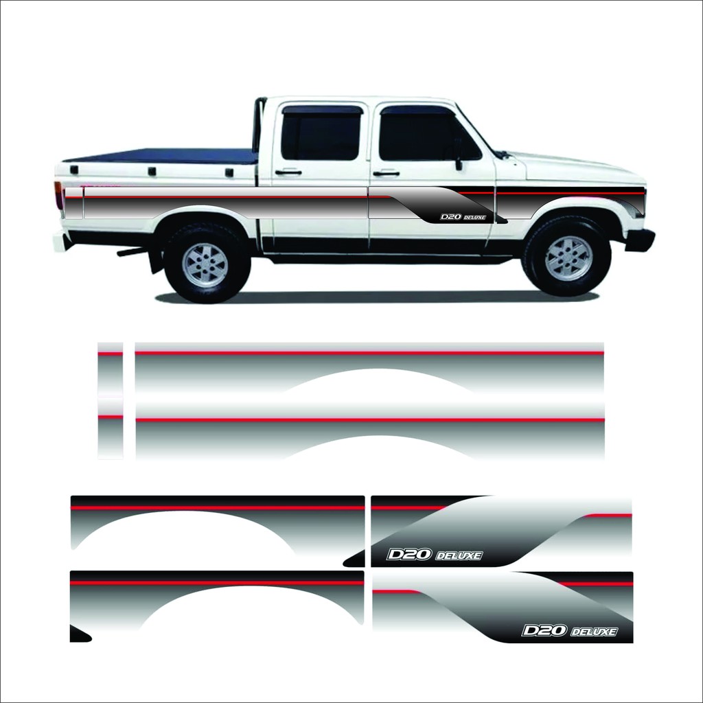 Kit faixa adesivo D20 DELUXE 1993/1994  Cabine dupla