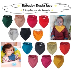 Babadores Bandanas IMPERMEAVEL Dupla Face kit 10 Peças Com 3 Regulagens