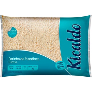 Farinha de Mandioca Grossa 1Kg SEM GLÚTEN - KICALDO