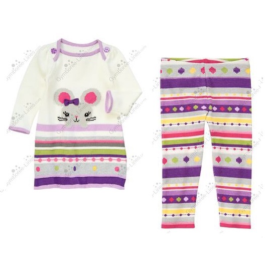 Vestido + Legging Infantil Menina Feminina Gymboree Original Importado EUA [Coleção Mousing Around]