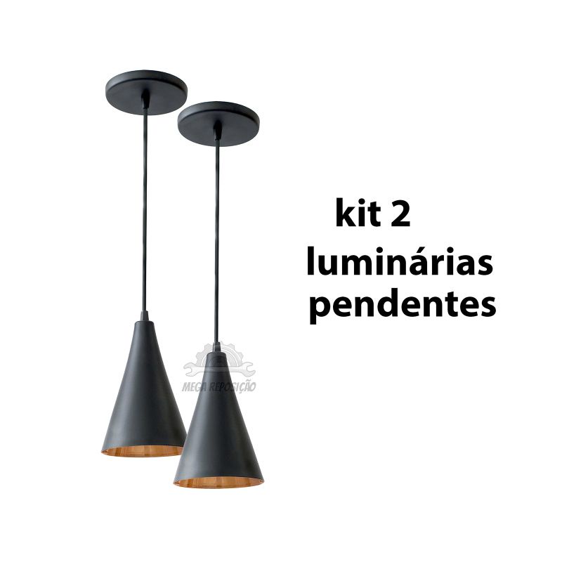 kit 2 pendentes preto com cobre alumínio luminária para balcão cozinha americana sala banheiro cozinha quarto, Decoração em Oferta na Shopee