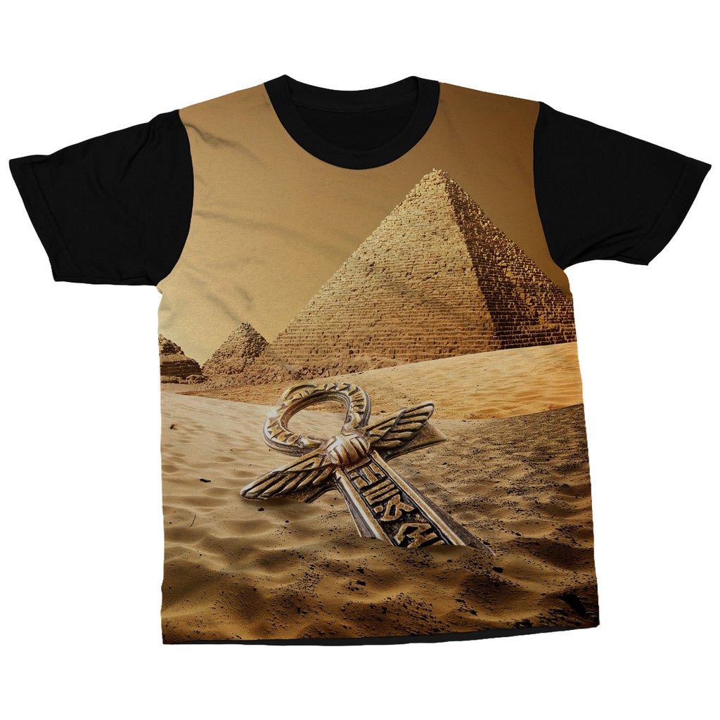 Camiseta Pirâmide Egito Cruz Ankh