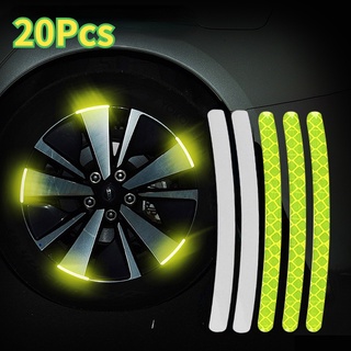 20 Pcs Cubo Da Roda Adesivos Refletivos Fita Aro Do Corpo Carro Anti Scratch Tiras À Prova D
