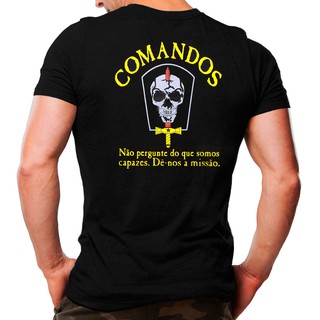 Camiseta Militar Estampada Comandos | Preta - Atack