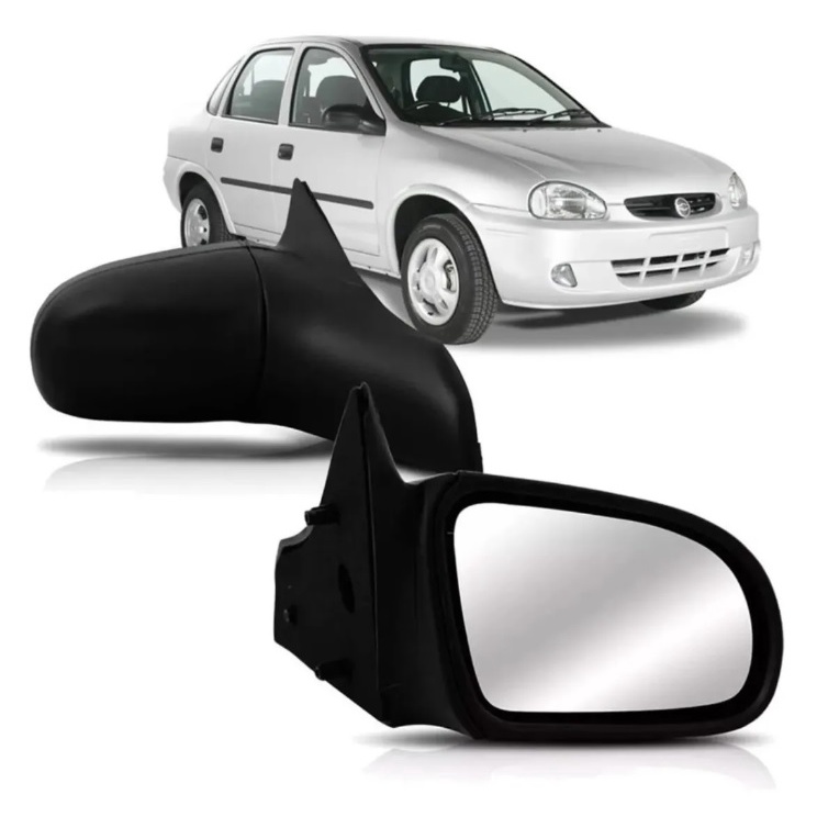 Par Retrovisor Corsa Wind Pick-Up Wagon Sedan Classic  2/4 Portas  1994 a 2014 Fixo Sem Controle