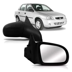Par Retrovisor Corsa Wind Pick-Up Wagon Sedan Classic 2/4 Portas 1994 a 2014 Fixo Sem Controle
