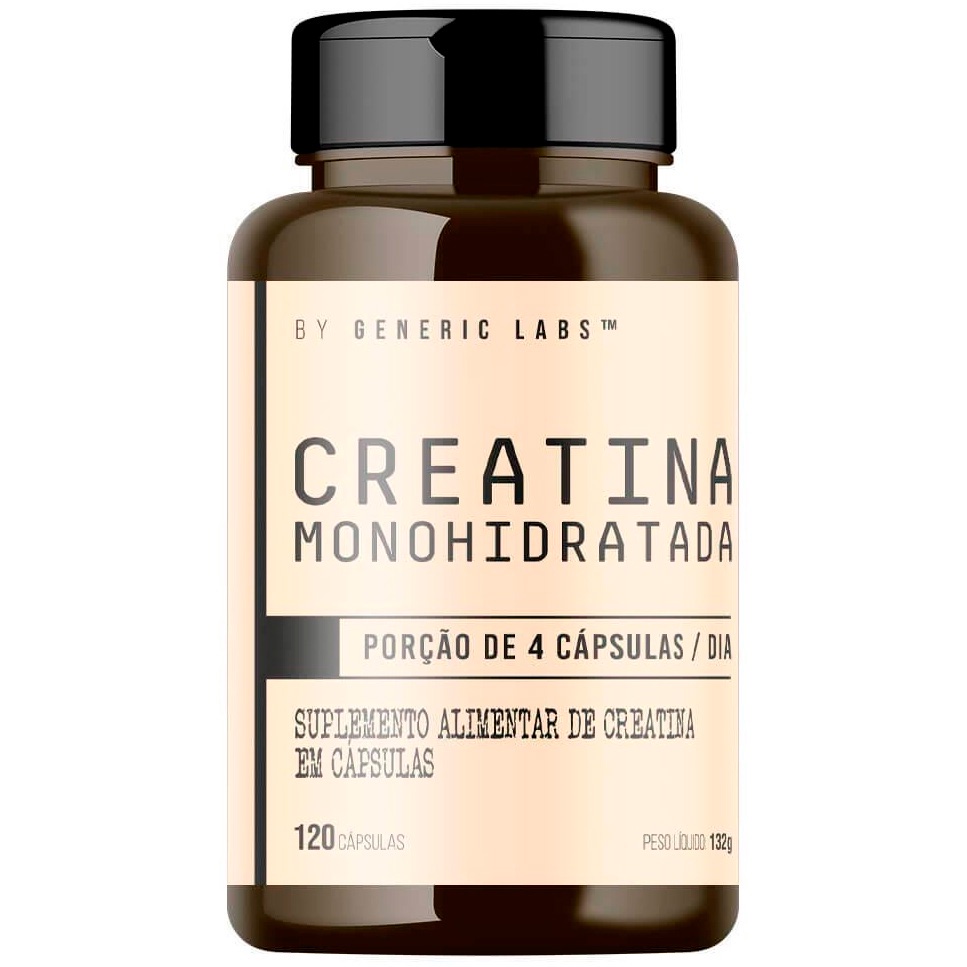 Creatina Pura Monohidratada - 120 Cápsulas - Generic Labs | Shopee Brasil