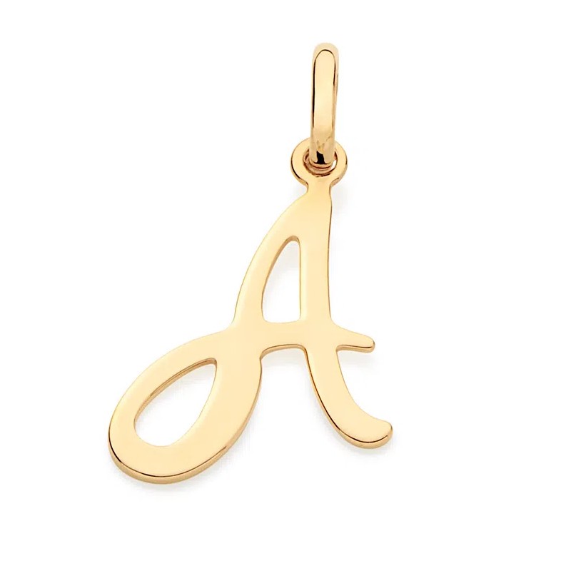 Pingente Rommanel Letra Inicial Nome Lisa Alfabeto Banhado Ouro 18k 540675