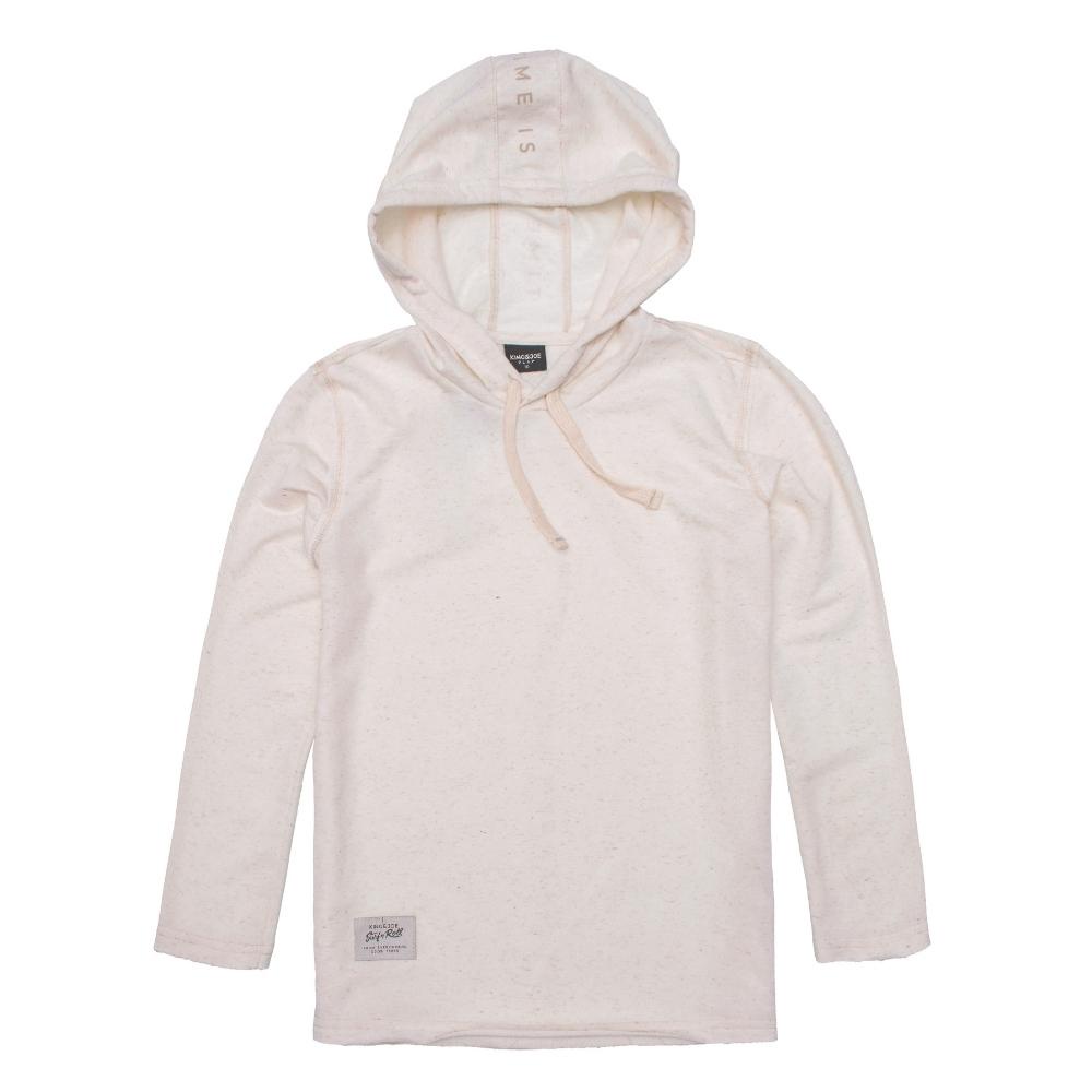 Blusa Manga Comprida Infantil Malhão Com Capuz King&Joe Off White Natural Menino