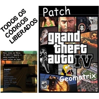 GTA 4 Mods dvd Patch Ps2 , TODOS OS CÓDIGOS LIBERADOS