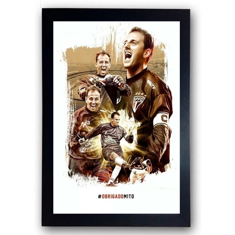 Quadro Rogerio Ceni moldurado 44cm