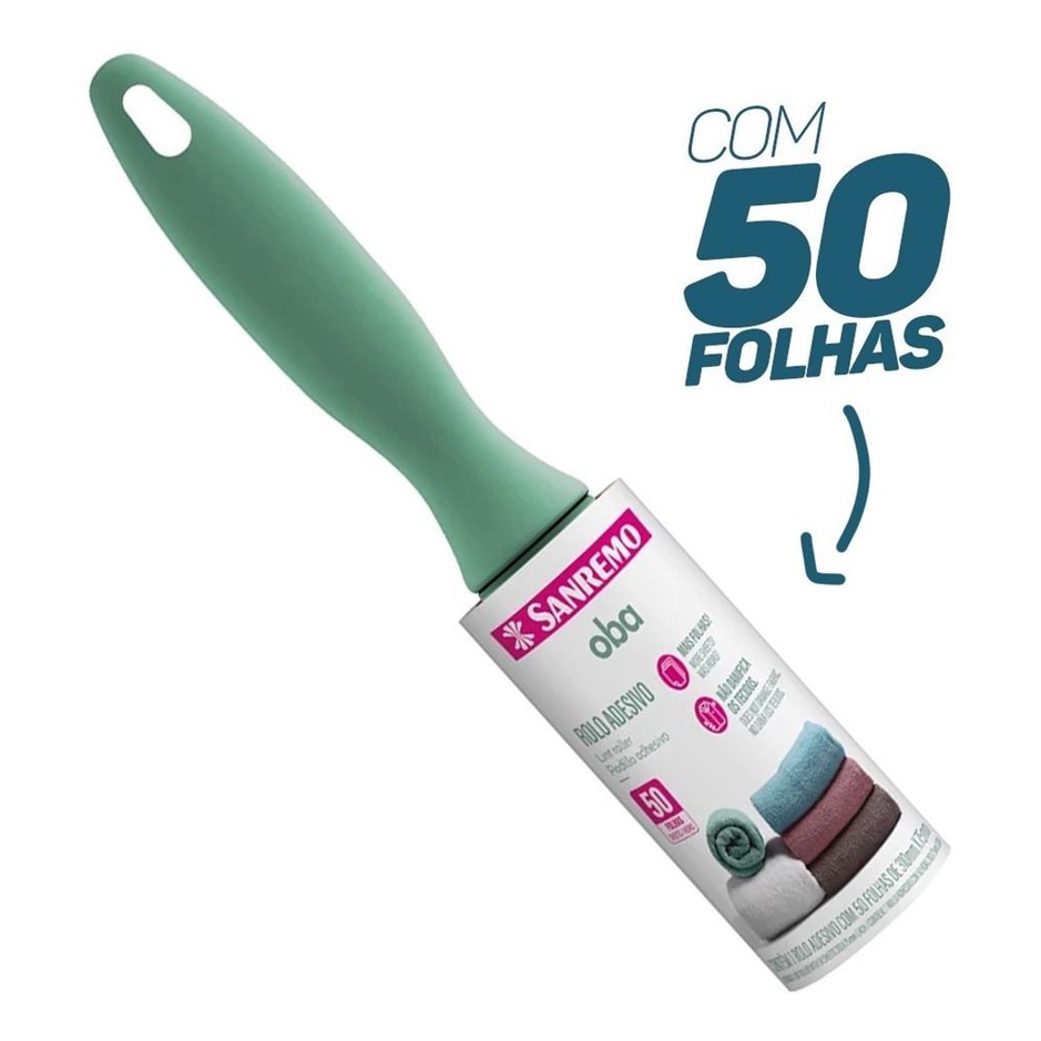 Rolo Adesivo Tira Pelos e Cabelos Reutilizável Papa Bolinhas Com 50 Folhas