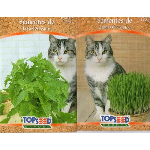 Sementes De Grama E Erva Dos Gatos – Kit 3 Envelopes De Cada