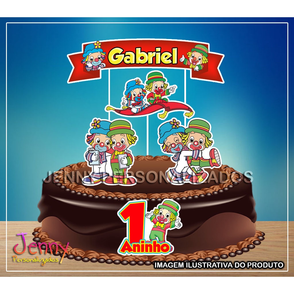 Topo Topper de bolo Personalizado Patati e Patata