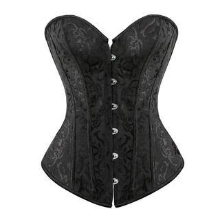 Corpete Corset Espartilho Cinta Modeladora Afina Cintura Preto e Branco