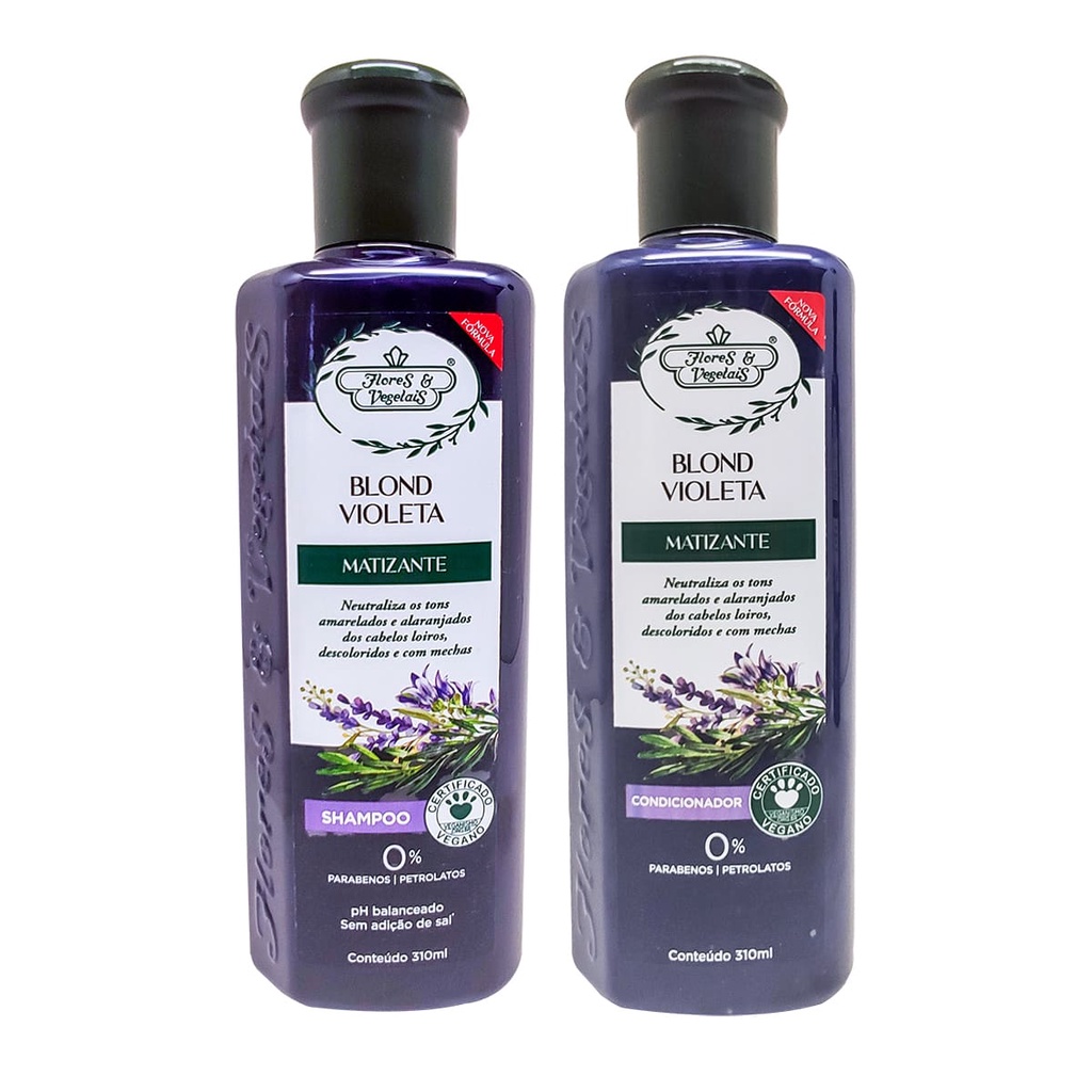 Shampoo + Condicionador Blond Matizante Flores E Vegetais - 310ml em Oferta na Shopee