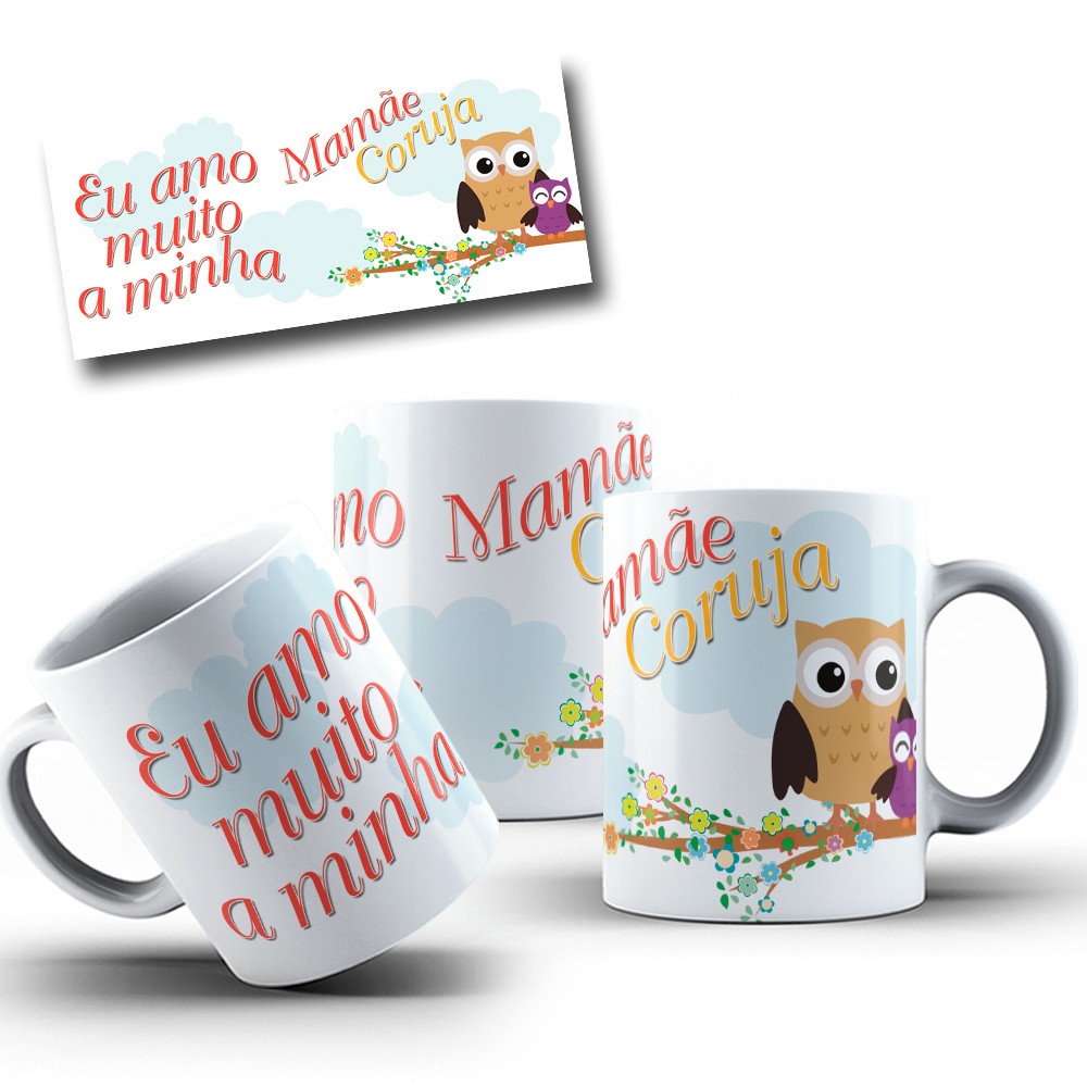 Caneca Porcelana Mamãe Coruja Dia Das Mães - Presente Criativo