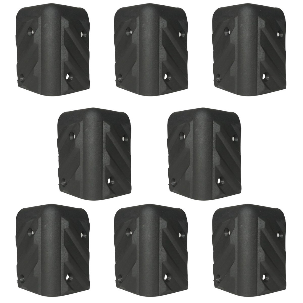 Kit 8x Cantoneiras Plástica Com Acabamento Arredondado Pé Grande Som Nfe Profissional Resistente Para Caixas Acusticas
