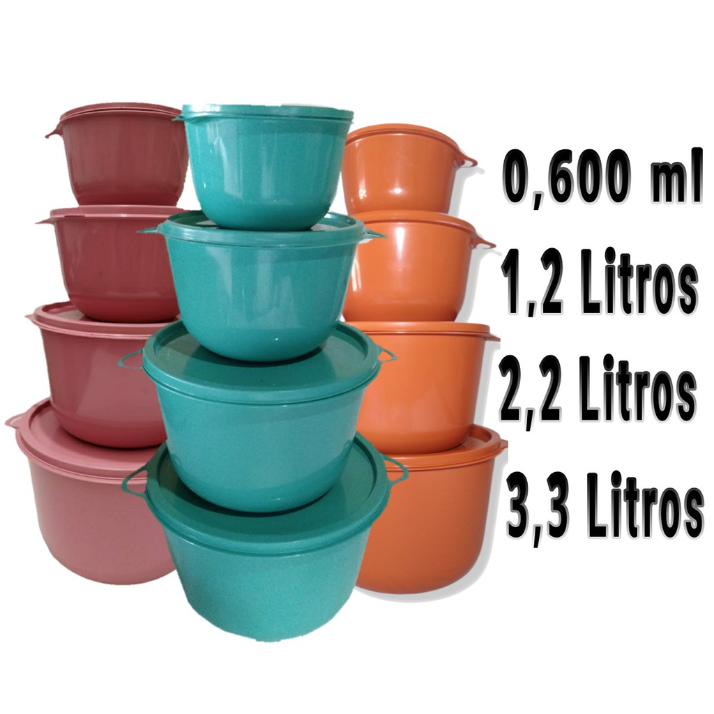 Kit Vasilhas Plastico Bacia Grande Média E Pequena 4 Peças | Shopee Brasil
