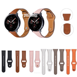 Pulseira De Couro Genuíno Fino De Alta Qualidade Para Relógio Samsung Galaxy Active 2 40mm 44mm 5 Relógio5 pro watch4 4 Clássico 42mm 46mm