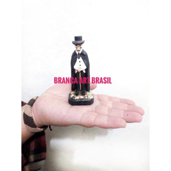 Escultura Exu Caveira 10 cm gesso ( Branca Art Brasil )