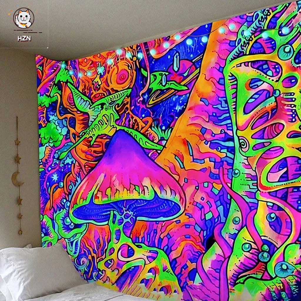 Psydedelic Fita Adesiva Colorida De Cogumelo Floresta Parede Para Quarto Sala De Estar Shopee Brasil