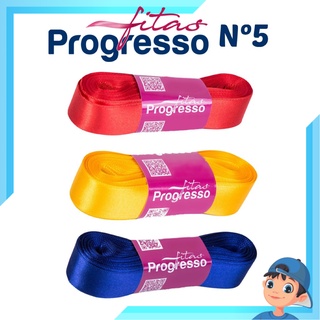 Fita Cetim Lisa Nº5 22mm Com 10 Metros Progresso Diversas Cores