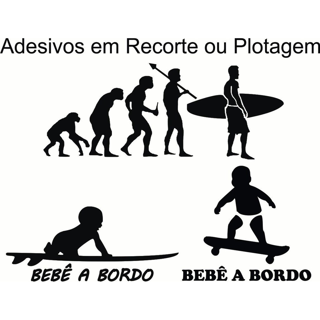 Adesivo Plotagem Para Carros Veiculos Bebe A Bordo Surfista Surf Skate Skatista Sk8 Preto Ou Branco Boa Qualidade Shopee Brasil