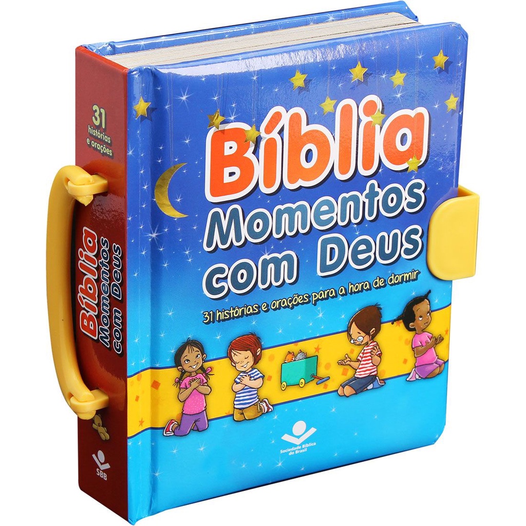 Bíblia Sagrada Infantil Ilustrada Alça Momentos Deus Almofadada Devocional Bebê Crianças TNL em Oferta na Shopee