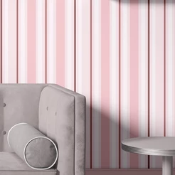 Papel de Parede Adesivo Listras em Tons de Rosa Lavável